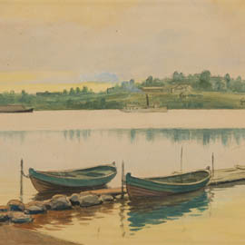 художник Альберт Бенуа. Картон, акварель